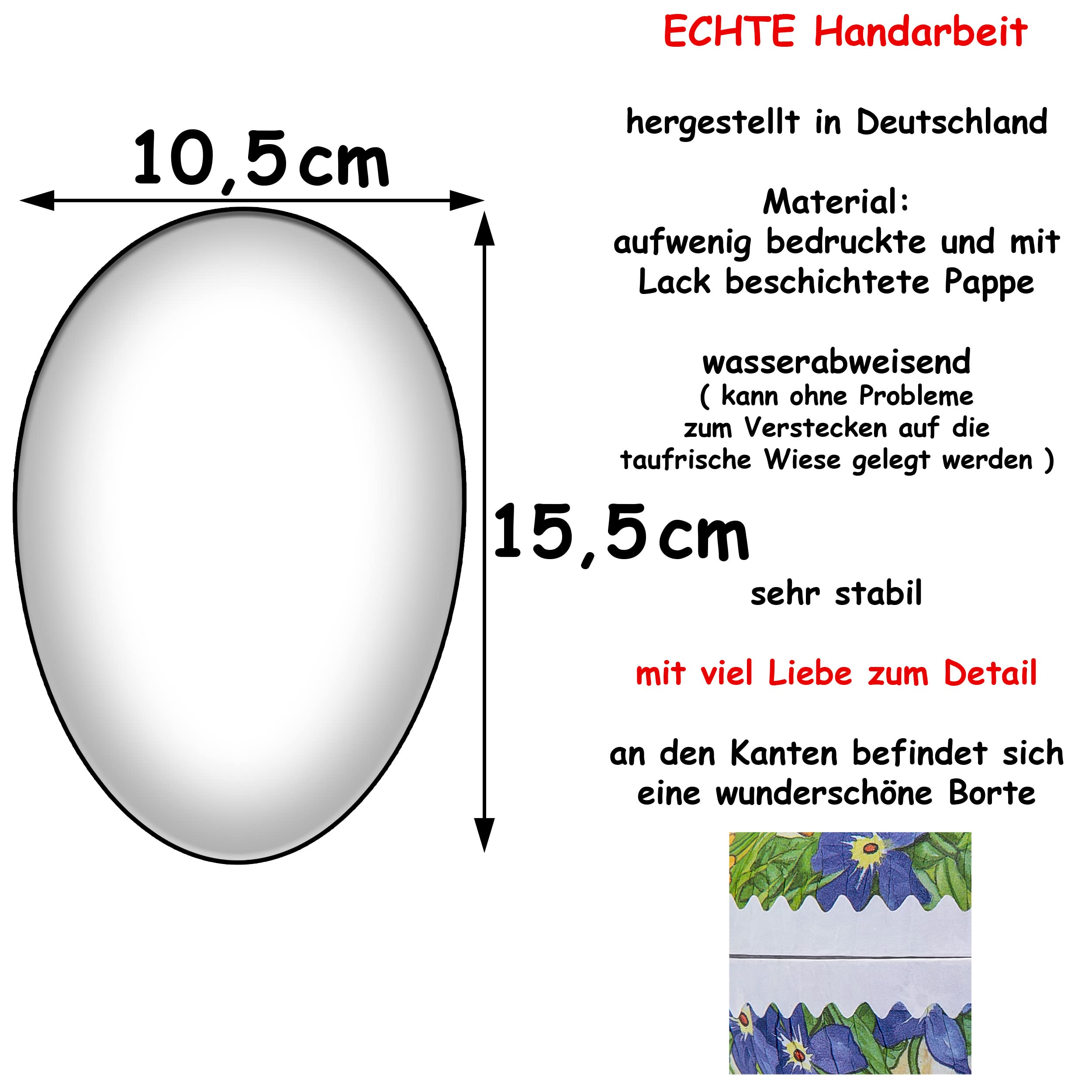 alles-meine.de GmbH 10 Stück - Ostereier - Eier zum Befüllen + Ostergras - Anzahl frei wählbar - Bambi - Hase Klopfer - 15 cm - Füll - Pappei - Deko Pappe Papp Pappeier Dekoei Pa..