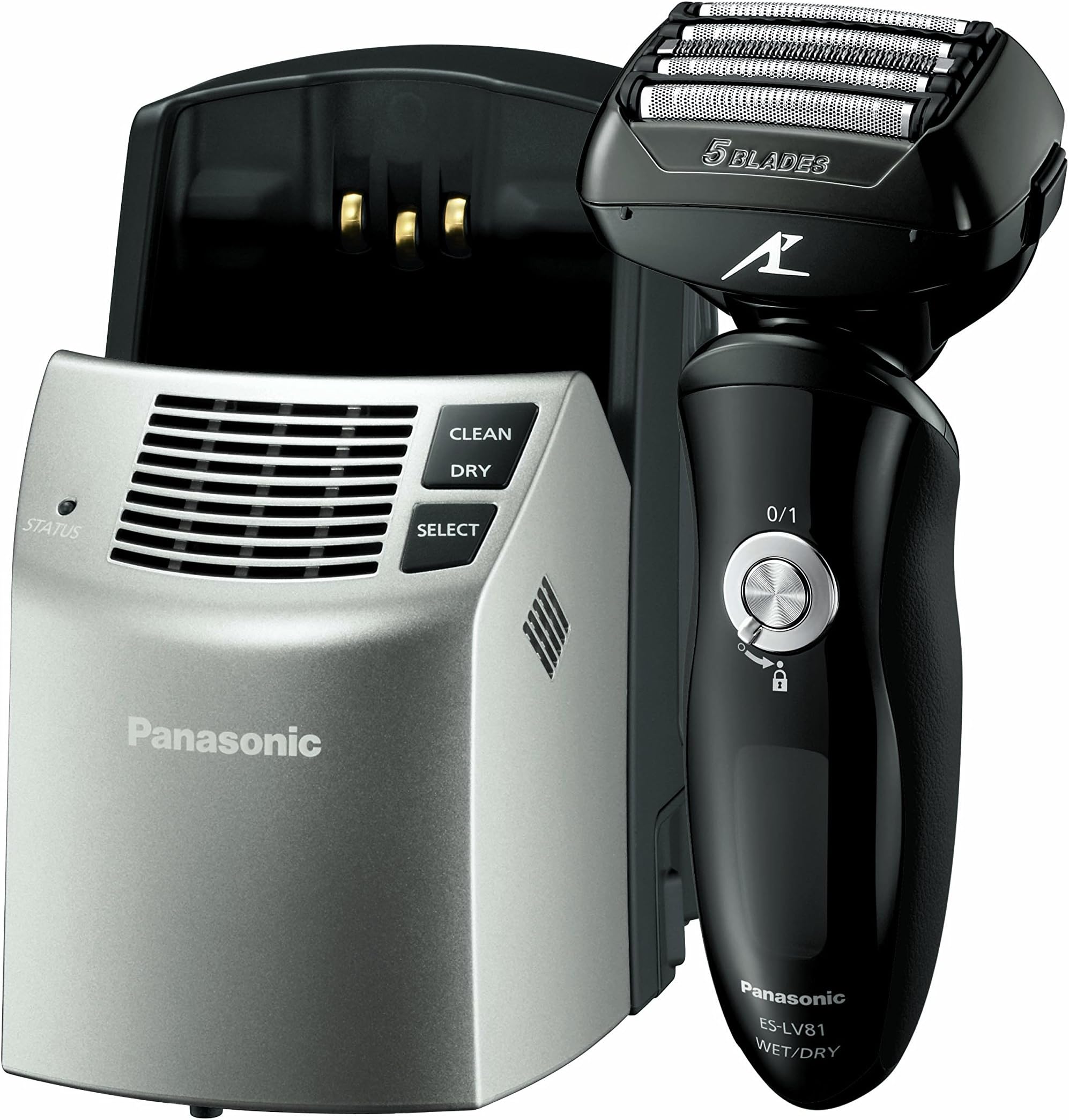 Panasonic ES-LV81-K Arc5 Men’s Electric Razor, Wet/Dry with Multi-Flex Pivoting Head, High-Performance Motor, and included Premium Automatic Clean & Charge Station