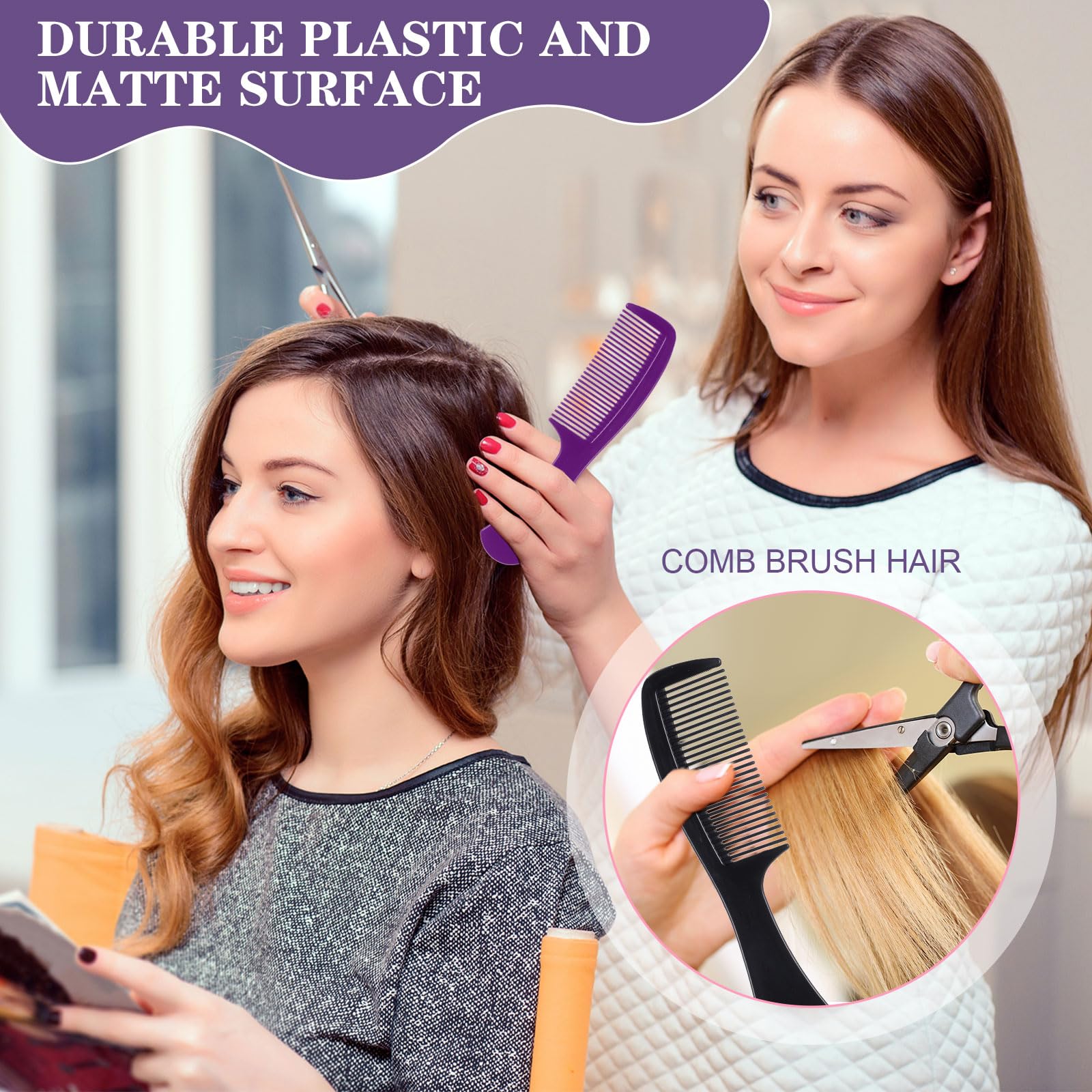 Baderke Juego de 48 peines de cepillo para el cabello a granel para personas sin hogar, envueltos individualmente, rizado, grueso, largo, alisador, cepillo para desenredar el cabello para mujeres y