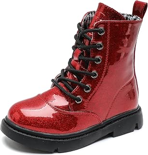 DADAWEN Boys' Waterproof Girls' Lace-Up Ankle Boots 36 UK Red
