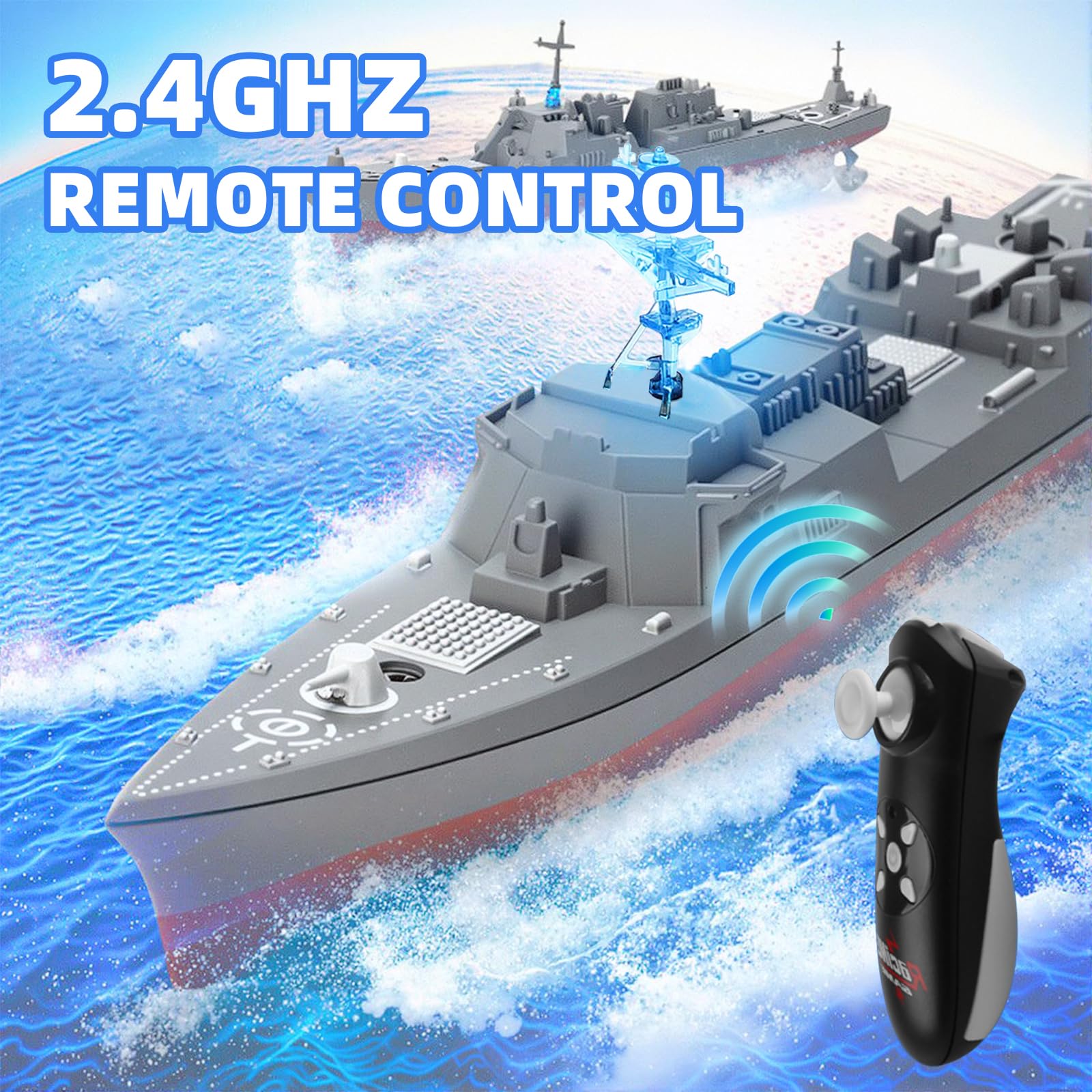 Amazon.co.jp: HUAJUN ラジコンボート 軍艦モデル 高速RC船 水上