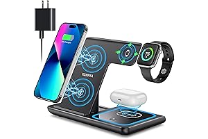 3-in-1 Wireless Charging Station, Fast Wireless Charger Stand for iPhone, Apple Watch, and AirPods
