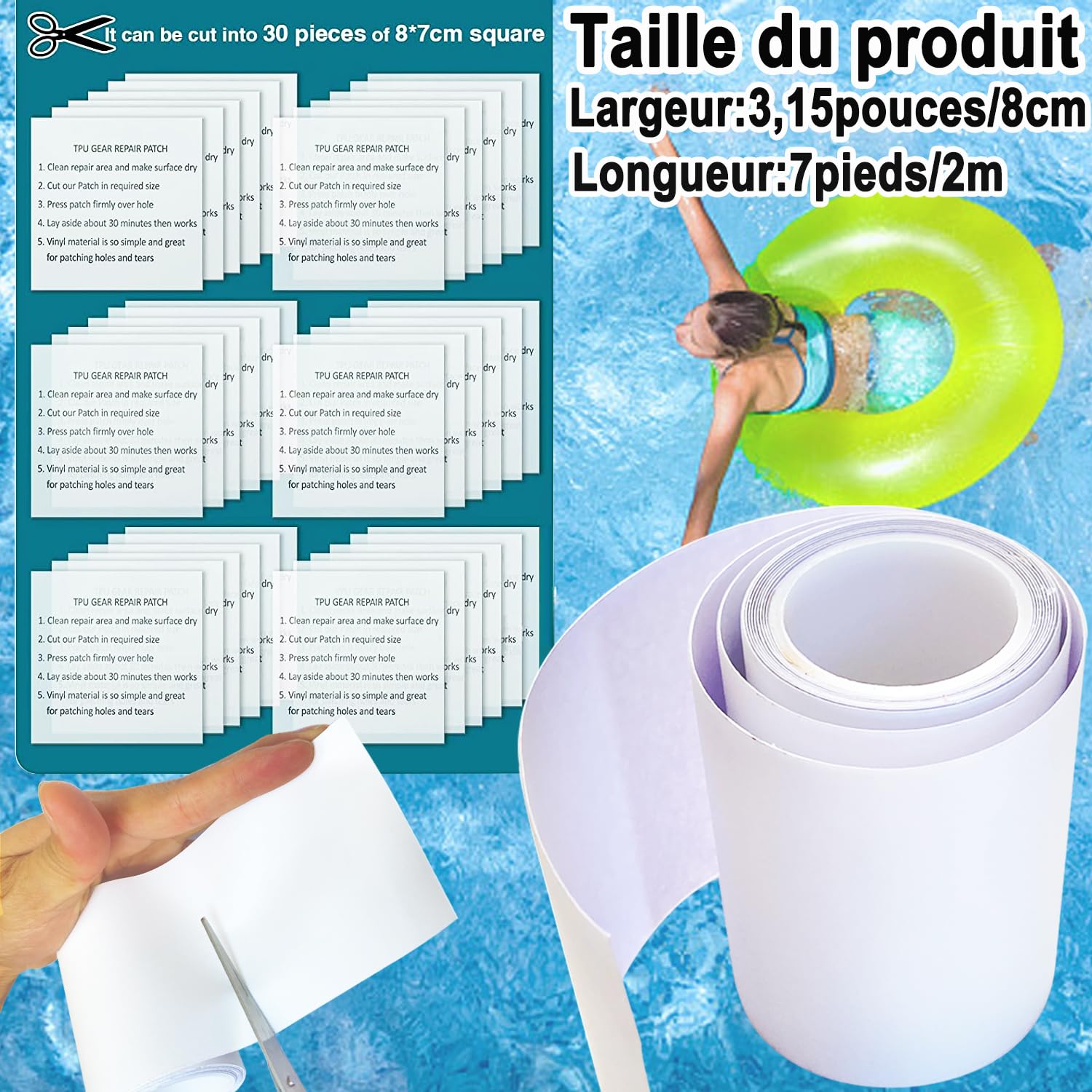 TPU Clear Tape Pool Patch Repair Kit 2m