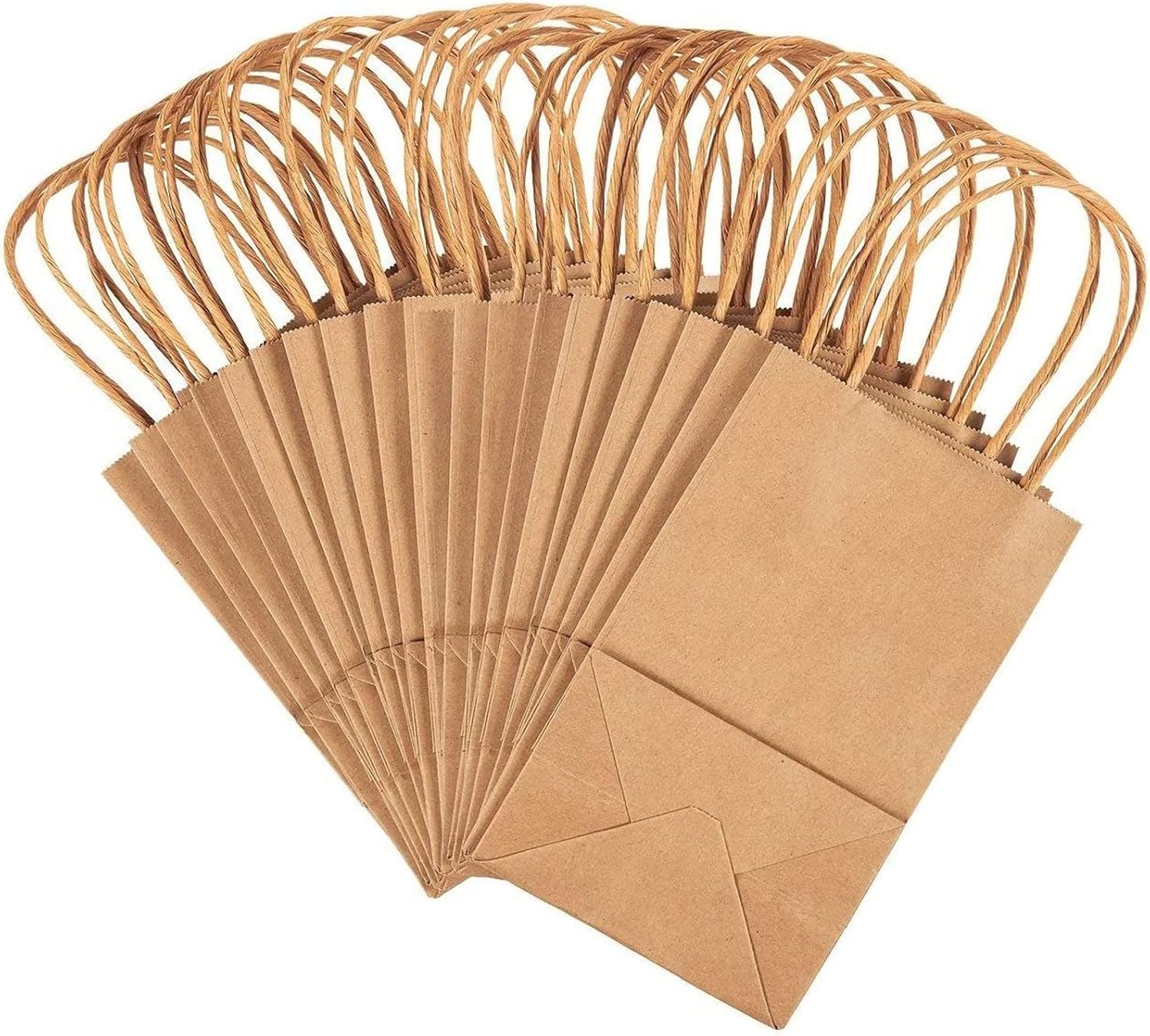 Rеvіеw Prоduсt Small Brown Gift Bags with Handles for Birthday Party Favors Goodies (Kraft Paper, 8.5 x 5.25 x 3 In, 24 Pack)