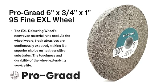 Miniatura 96 de EXL 09549 - Rueda de desbarbado, 6 x 1 pulgada x 1 pulgada fina, carburo de silicio, rueda de desbarbado, acabado y pulido de metal, convoluto, 09549