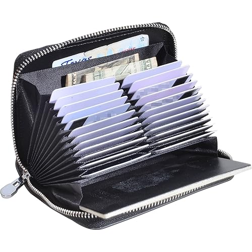 Easyoulife Genuine Leather Credit Card Holder Case RFID Travel Passport Wallet