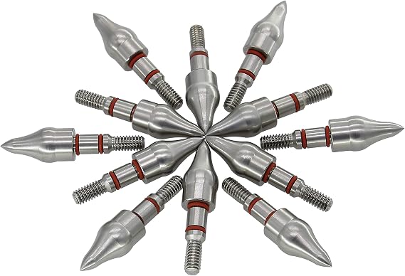 maifield Stainless Steel Archery Field Points, Easy Pull Various OD for 85/100/125/150/175/200/225/250/275/300 Grains,Screw in Archery Field Tips