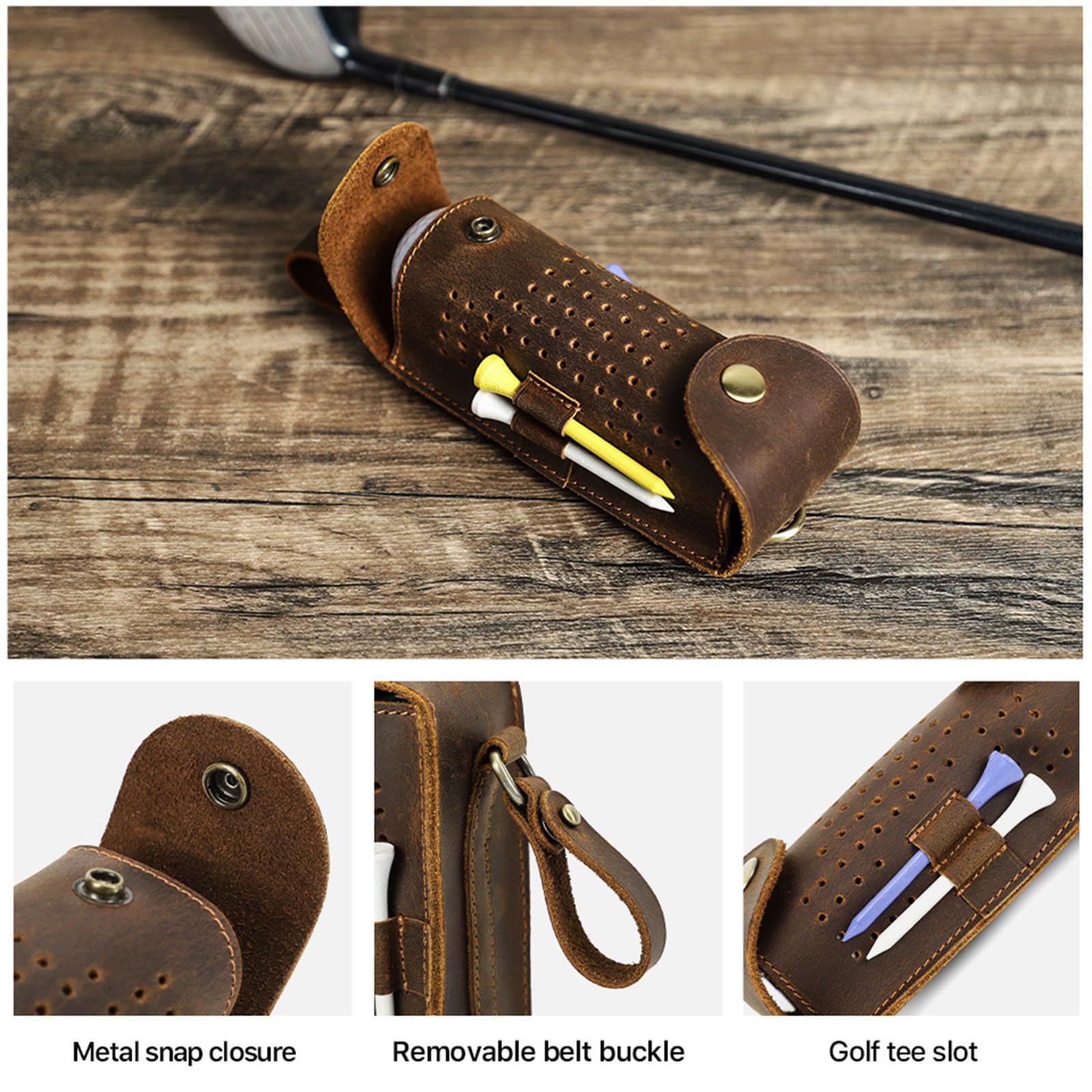 Borsa da golf in pelle 3 scomparti custodio uomo donna