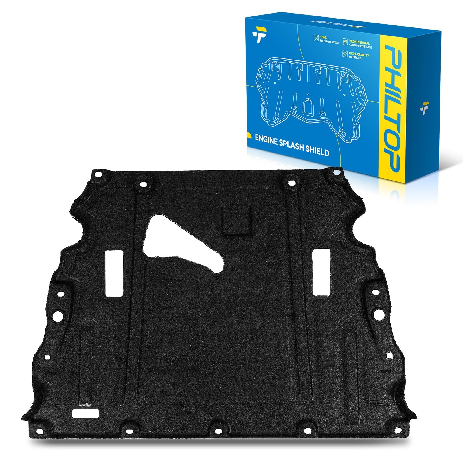 PHILTOP Engine Splash Shield Compatible with 2015-2018 Ford Edge 2.0L FWD