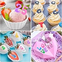 Vista 7 de 4 PCS Silicone Letter Molds, Non-Stick Number and Letter Fondant Molds for Chocolate, Candy, Cake Decoration, Cupcake Topper