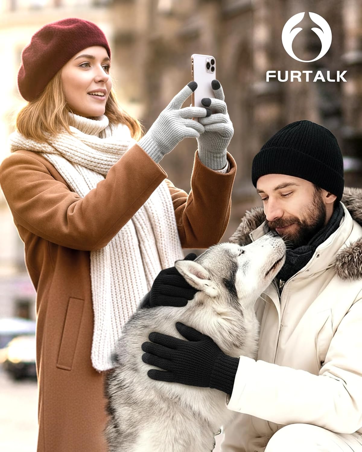 FURTALK Winter Gloves for Women Men Thick Warm Touch Screen Ski Snow Gloves for Cold Weather 2 Pairs - Image 4