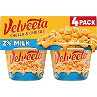 Vista 1 de Velveeta Shells & Cheese Tazas de macarrones y queso para microondas con 2% de queso de leche (paquete de 4 unidades, tazas de 2.19 onzas)