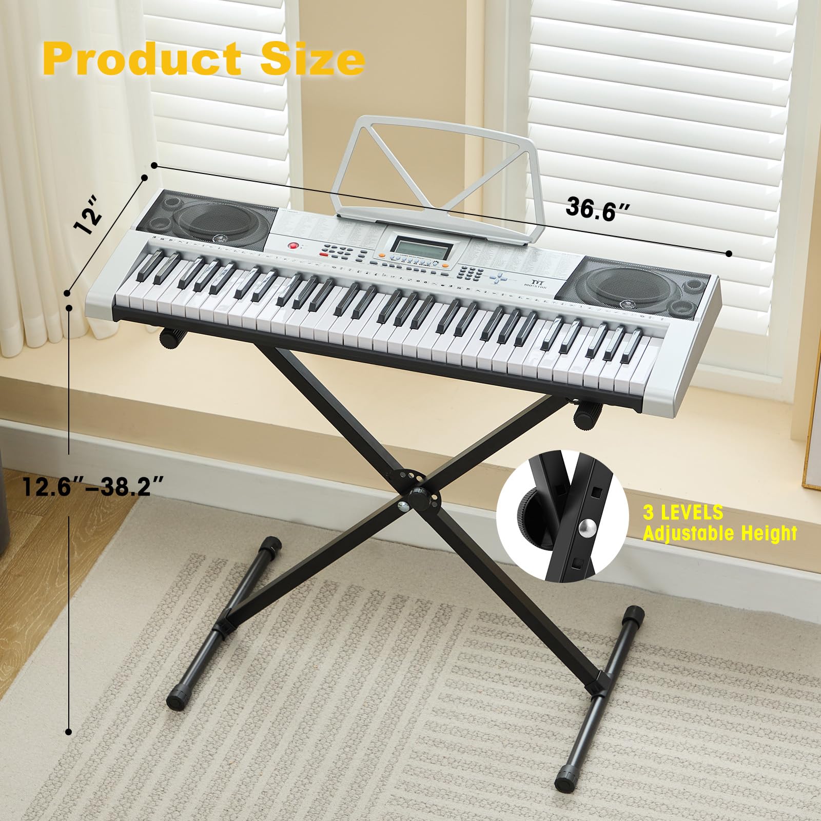 Amazon.com: MUSTAR 61 Key Piano Keyboard, MEKS-400 Electric Piano