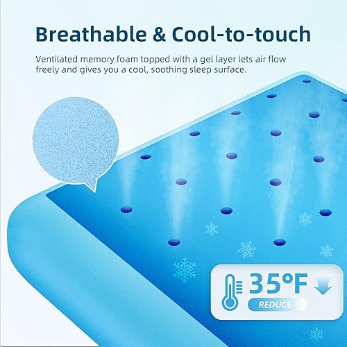 Miniatura 4 de inight Almohada refrescante, almohadas de espuma viscoelástica de gel refrescante, almohada refrescante para personas que duermen con calor,