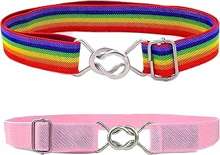 ICGSUQR Kids Toddlers Belts Elastic Stretch Adjustable Belt For Small Boys Girls School Uniforms With Easy Buckle