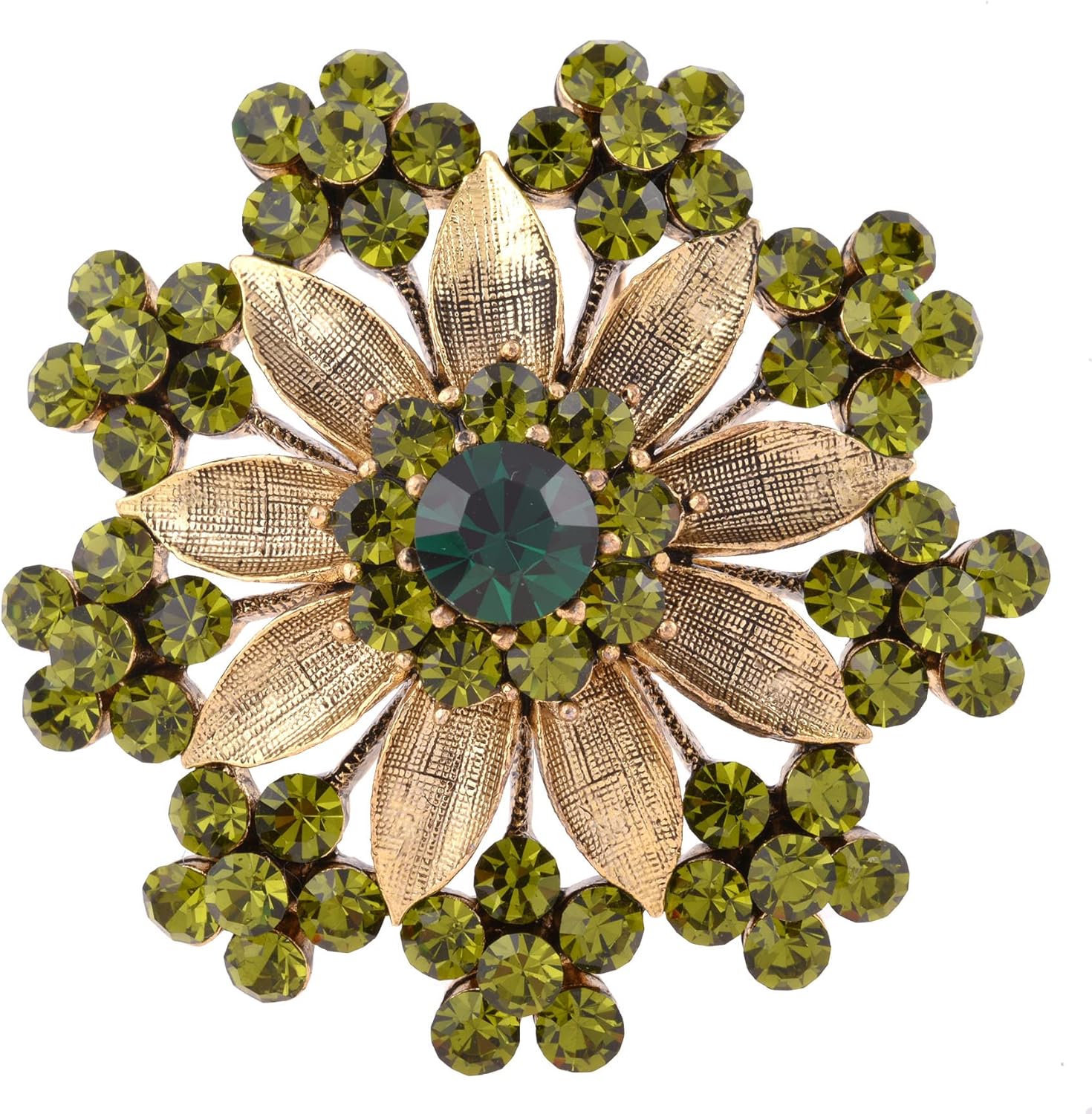 Lisa Hsieh Victorian Antique Gold Rhinestone Brooch