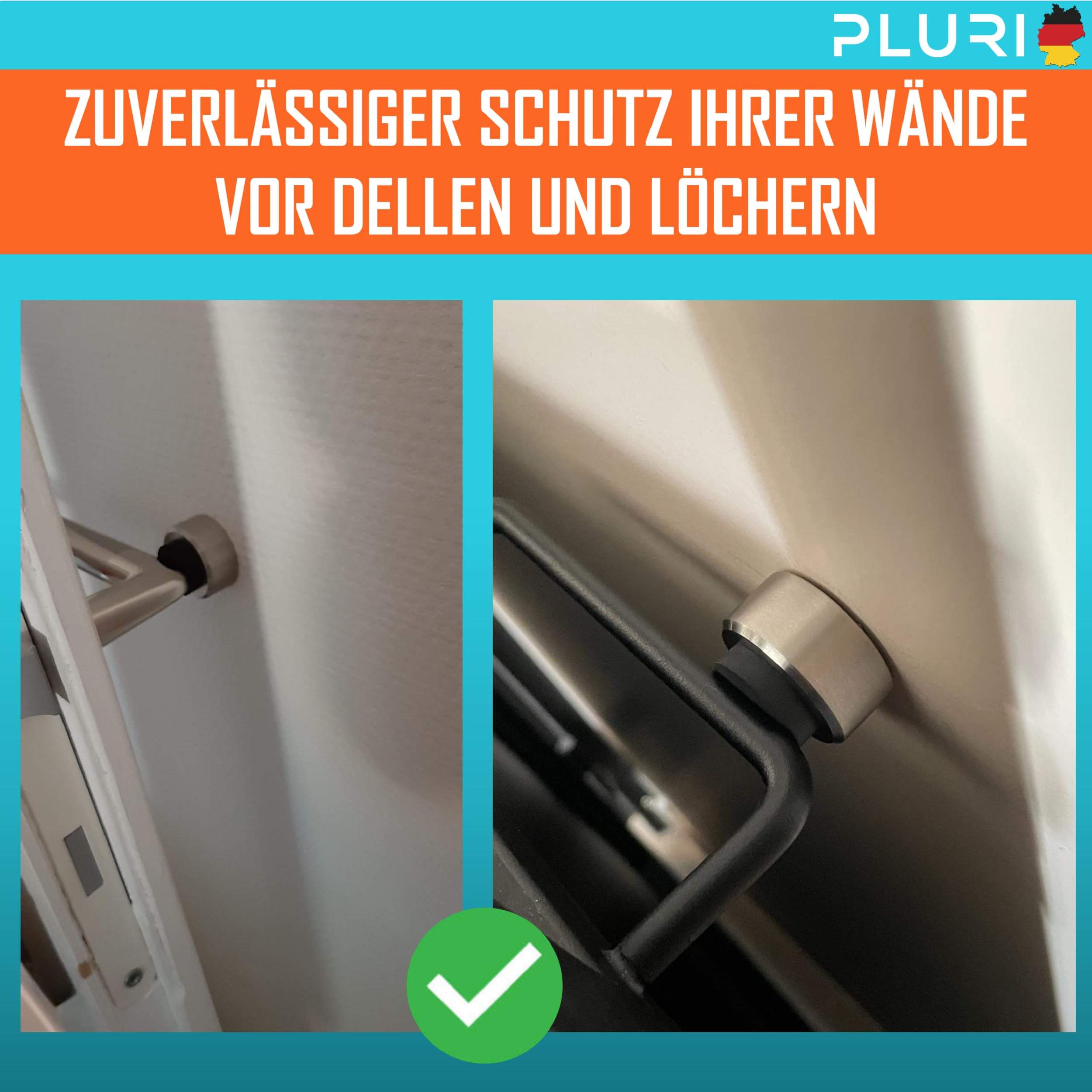 90° Türstopper Aus Edelstahl 304 – Mit Gummipolster, 2 Mm Dick, Für Links & Rechts