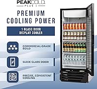 Vista 29 de PEAKCOLD+ 2-Door Upright Display Refrigerator - 25.7 Cubic Ft Energy Efficient Black Merchandiser Refrigerator With Glass Doors, White Interior &