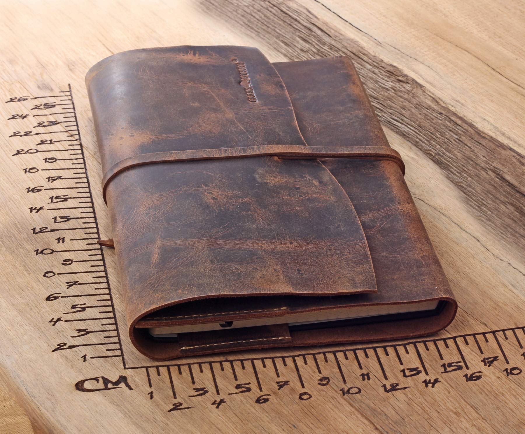 Greenburry Vintage Notizblock Leder-Umschlag A5 braun | 23x17x2cm