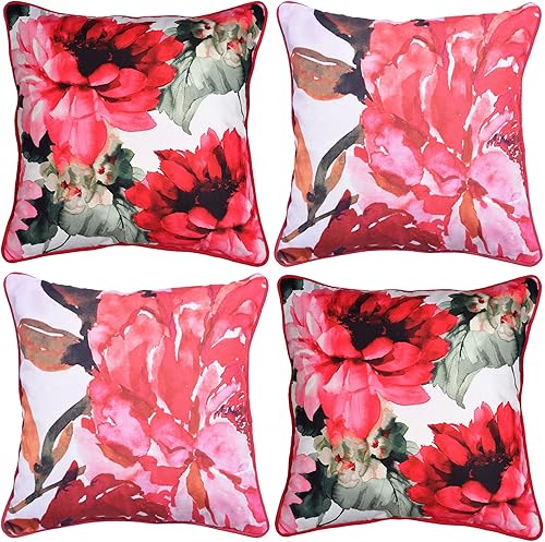 Decozen Fundas de almohada  Fundas de cojín decorativas con estampado floral para decoración del hogar, sofá, cama, sala de estar, dormitorio y casa