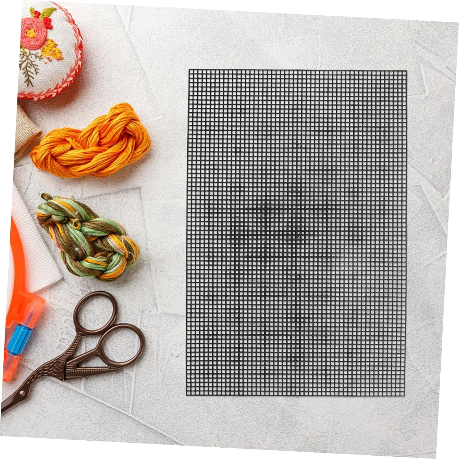 ARTIBETTER 5pcs Plastic Mesh Canvas Sheets for Embroidery and Crafts Blank Needlework Fabric Design for Cross Projects Black