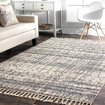 nuLOOM Pamela Moroccan Tassel Area Rug, 5 x 8, Grey Multi