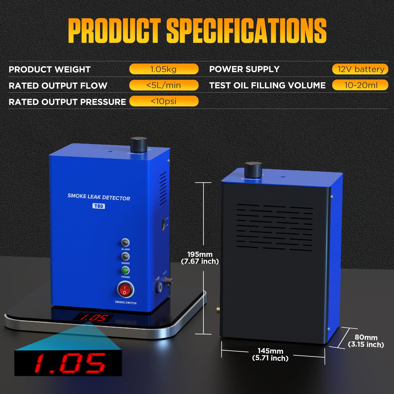 Machine à Fumée Détection Fuite 12V Pompe Intégrée