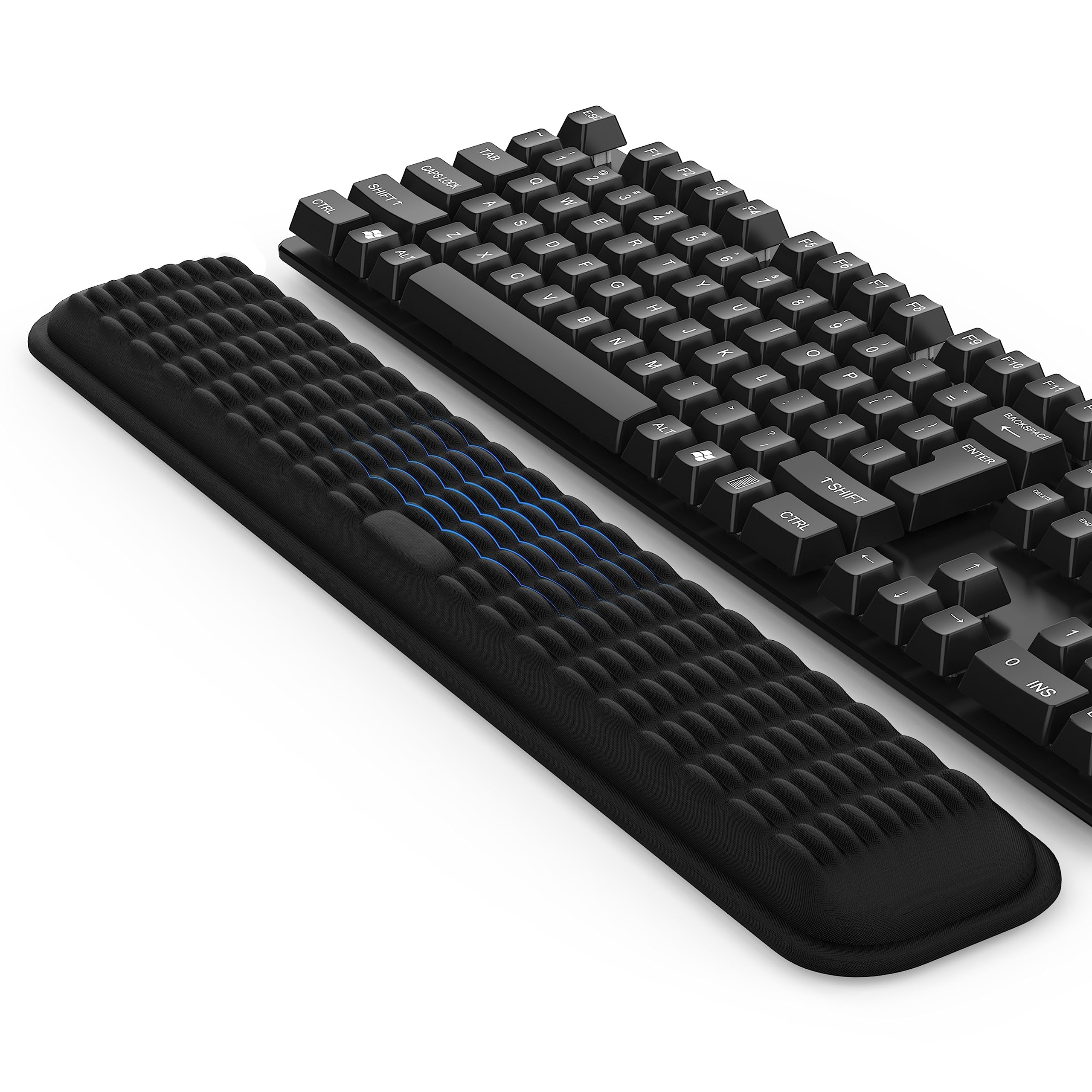 MEKASSKeyboard Wrist Rest, Soft Memory Foam Wrist Support for Keyboard, Keyboard Hand Rest Pad for Wrist Pain Relief, Keyboard Wrist Guard for Long Hours of Work, Gaming, Studying（Classic Black）