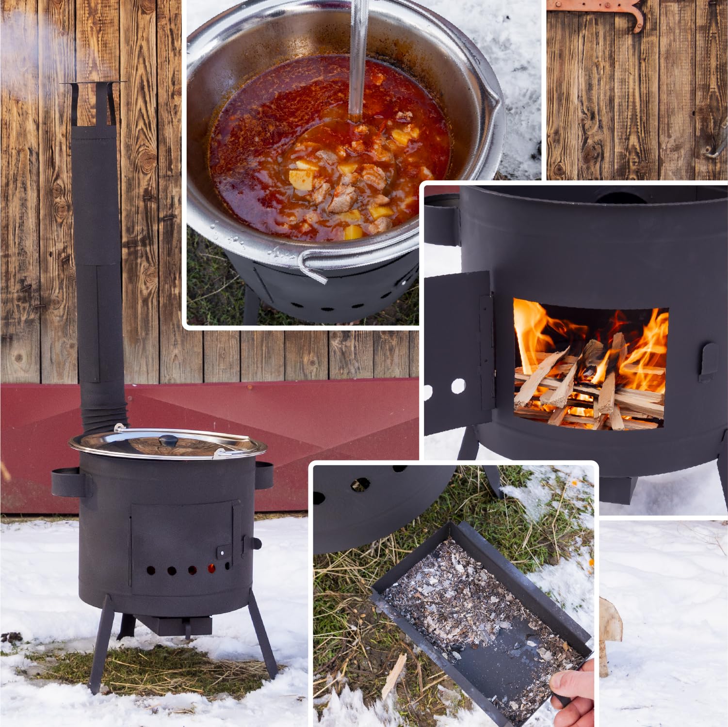 STREND PRO Gulaschkanone 13L Camping Cooking Set Outdoor Kochen Feldküche Eintopfofen