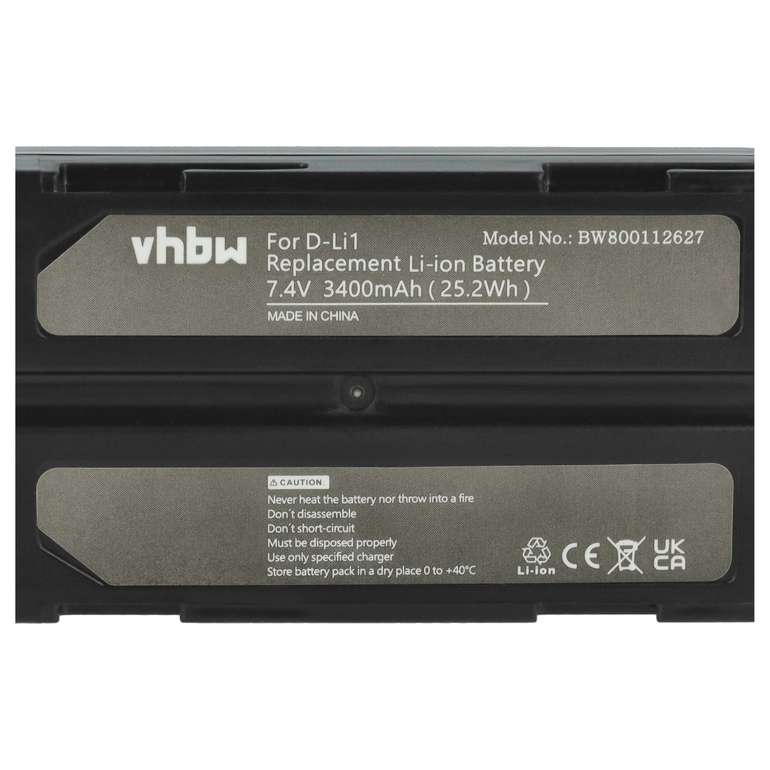 vhbw Batterie Compatible avec Trimble GPS Receiver R3 | R4, R5, R6 appareil photo (3400mAh, 7,4V, Li-ion)