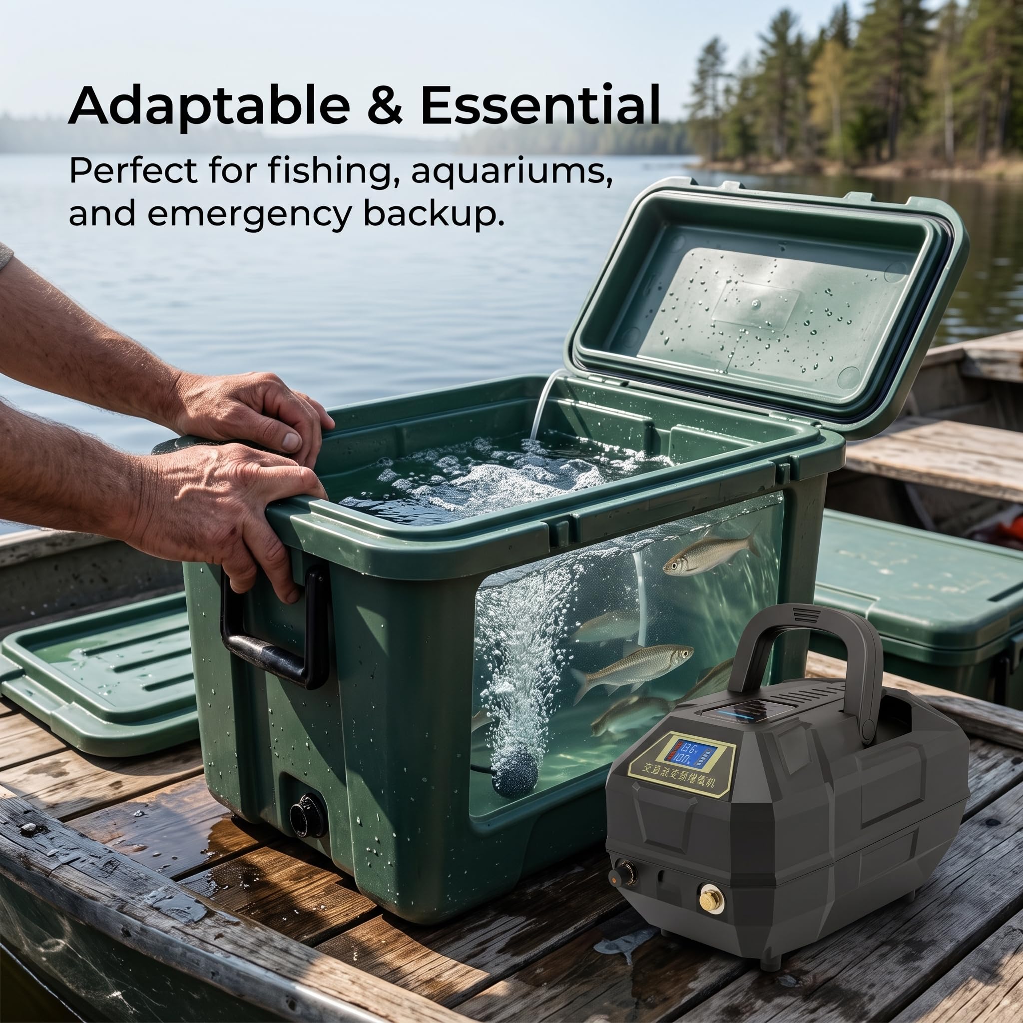Aérateur d'aquarium Portable et Autonome, Aérateur Silencieux pour Aquariophiles et Pêche en Plein Air, pour Aquarium