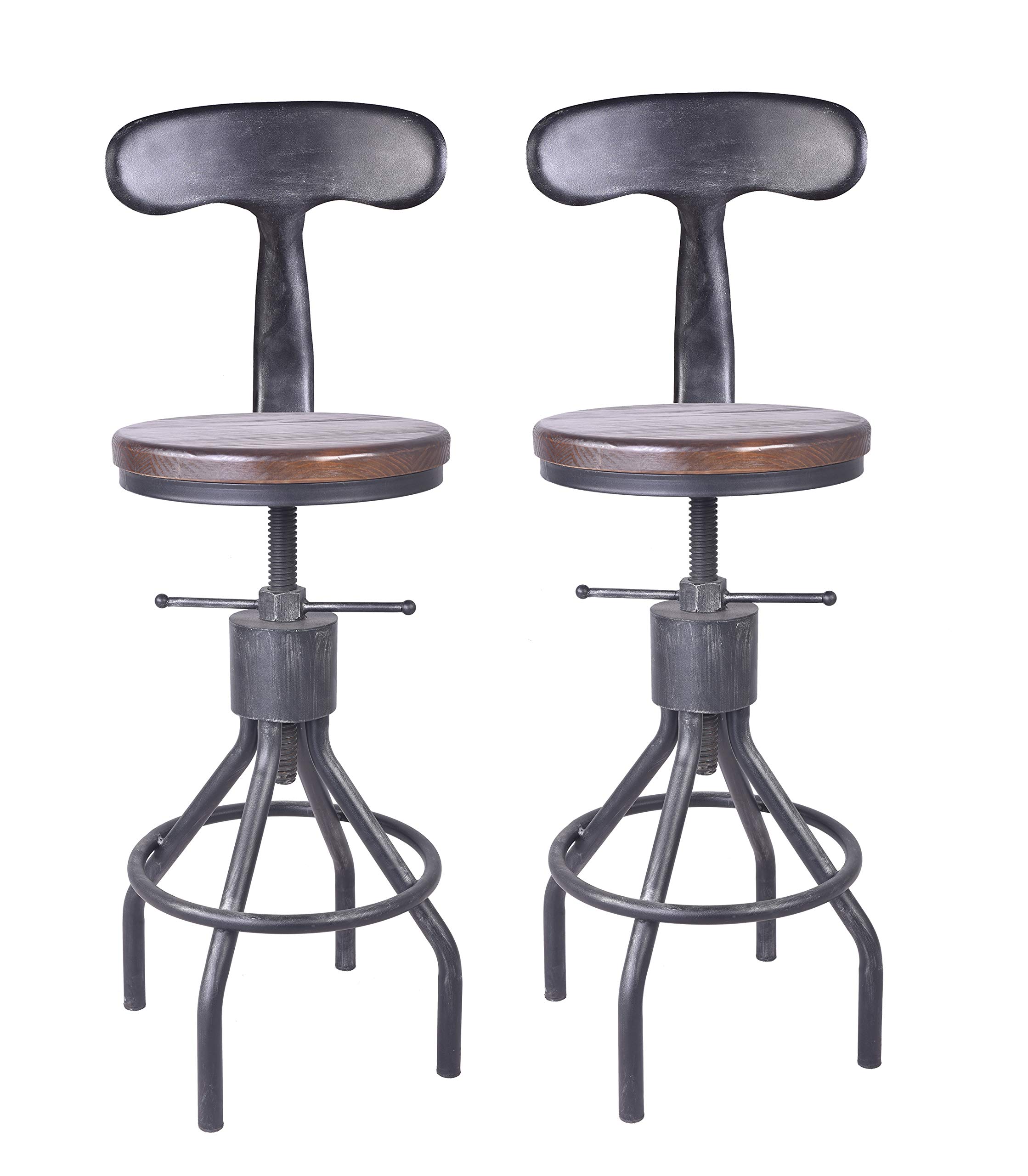 Farmhouse Tall Metal Stool LOKKHAN Set Of Industrial Bar Stool