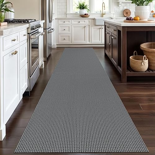 Miniatura 455 de IOHOUZE Alfombra lavable de 4 x 6 pies con parte trasera de goma antideslizante tejida para interiores y exteriores, alfombra para entrada