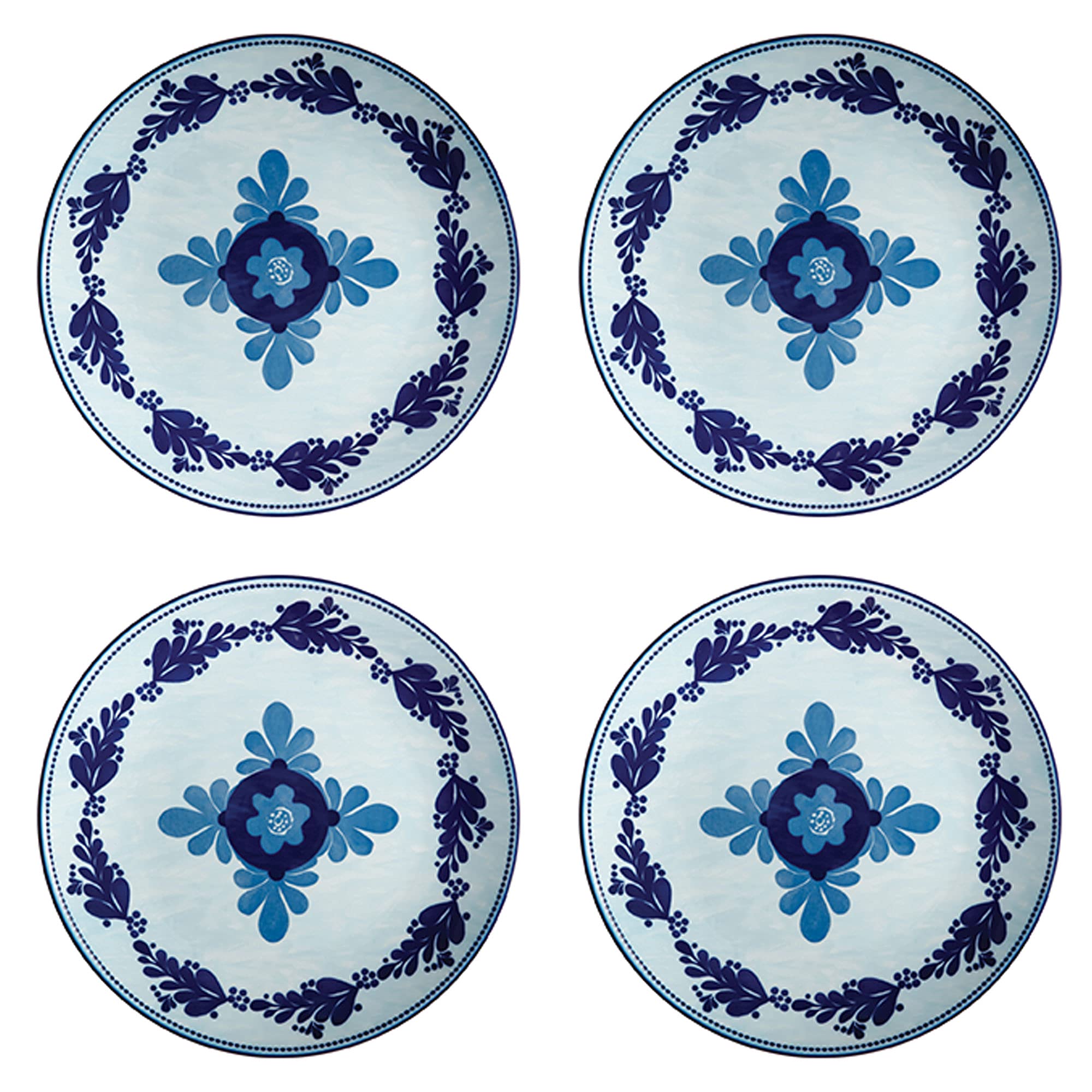 Piatto Rettangolare Maxwell & Williams - Porcellana Blu Con Motivo Floreale 33x15.5 Cm