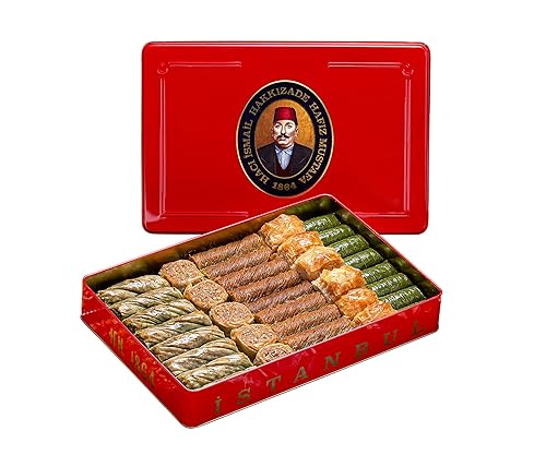 Hafiz Mustafa 1864 Istanbul Baklava - Caja de pastelería - Bocadillos de postre horneados de Baklava hechos de hojas de masa de fillo fresca