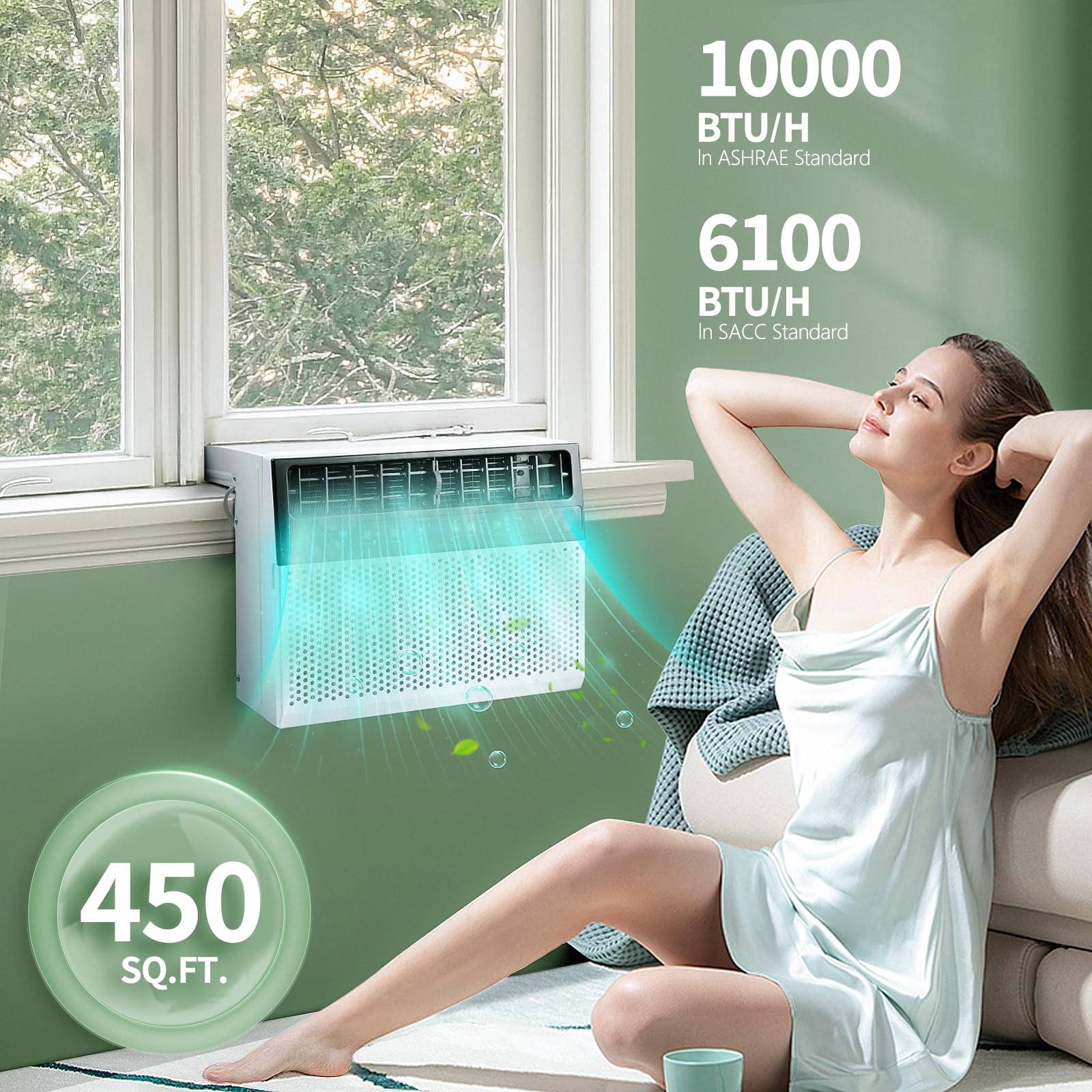 FLAME 10000 BTU U-Shaped Window AC Ultra Quiet With