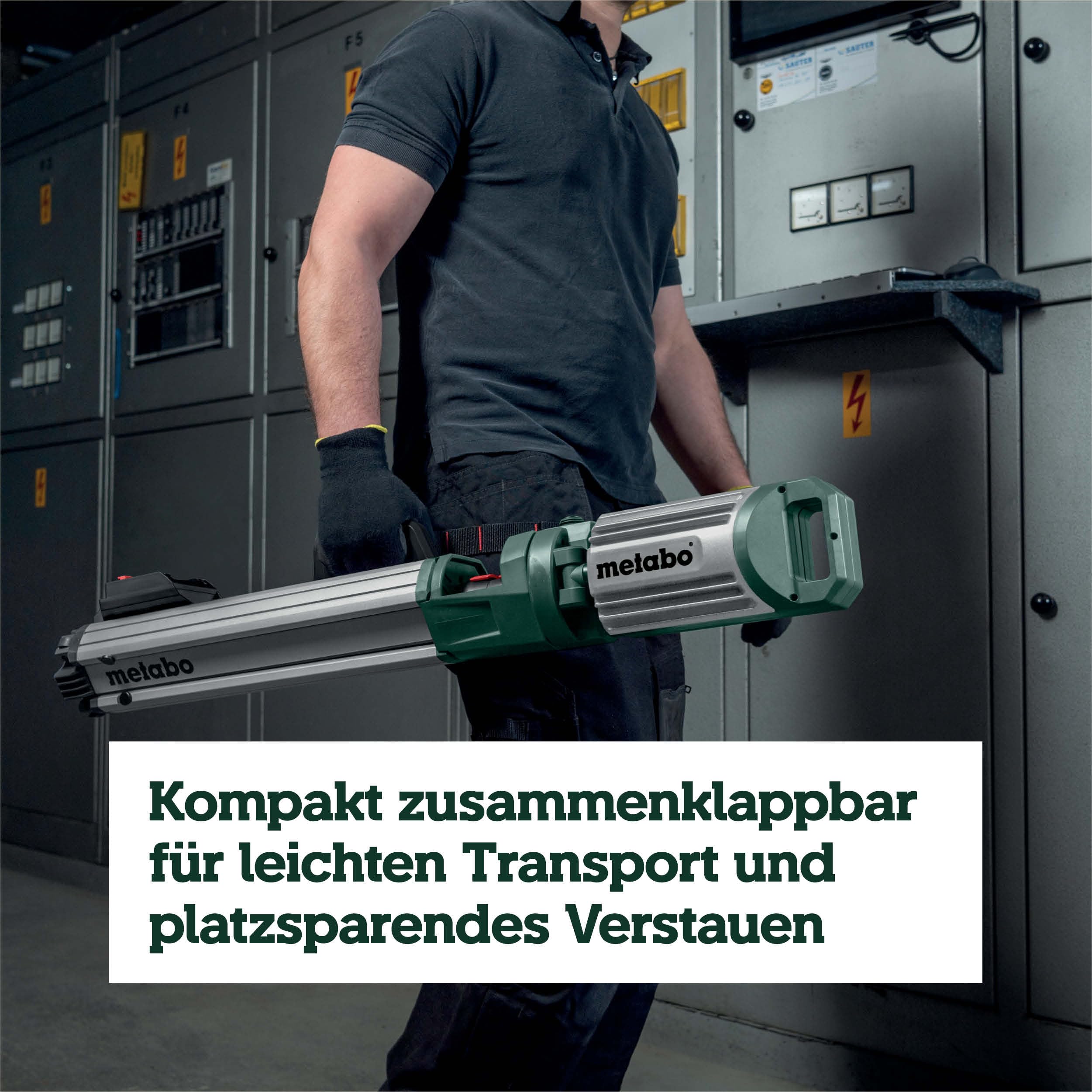 metabo Akku-Baustrahler BSA 18 LED 5000 DUO-S - 18V, 5000 Lumen - Leistungsstarke LED-Arbeitsleuchte für Baustelle Werkstatt Innen Außen, robustes Gehäuse, flexibel einsetzbar - Ohne Akku & Ladegerät