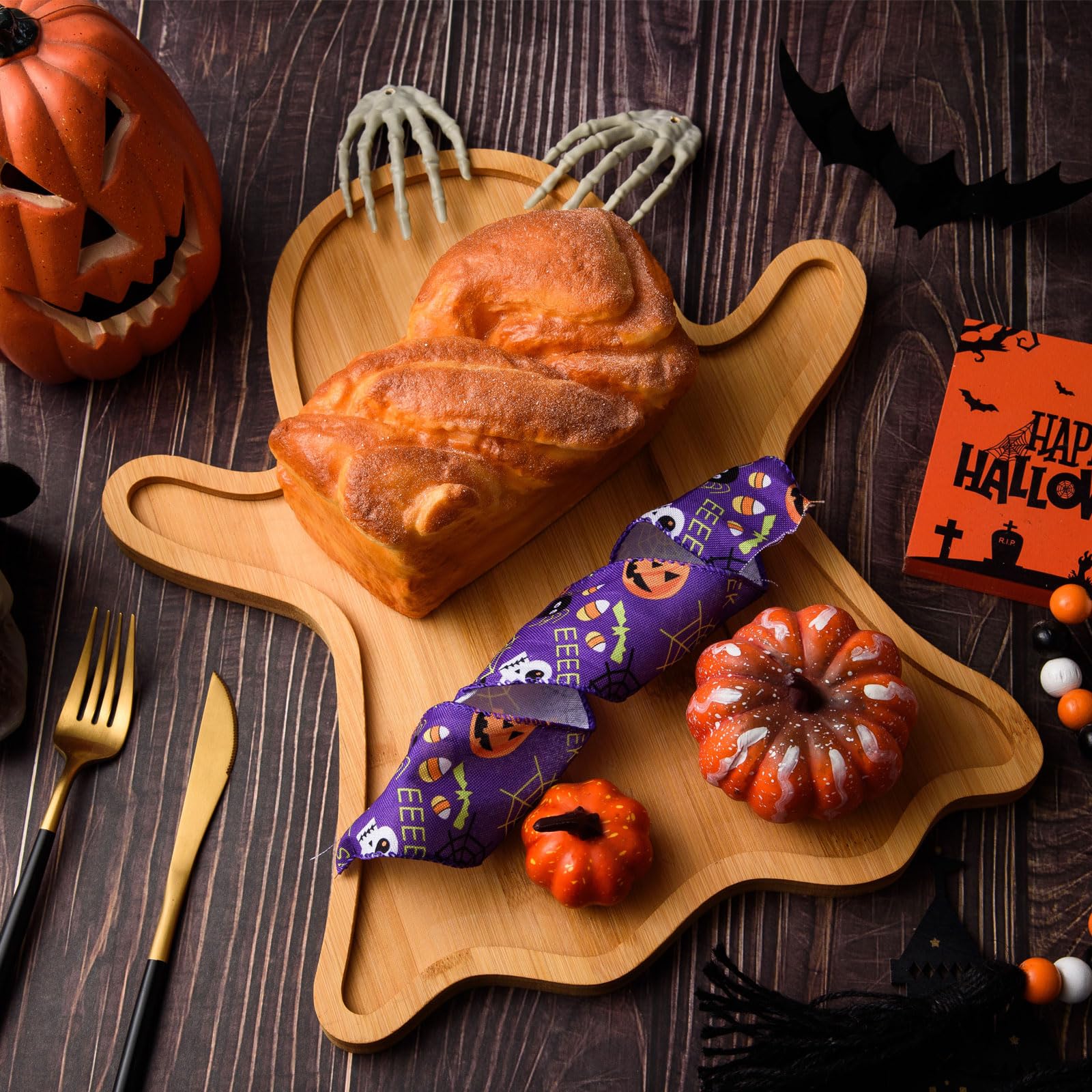 Snapklik.com : AWIZOM 2 Pcs Halloween Ghost Wooden Serving Platters ...