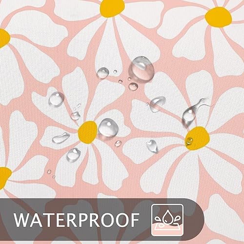 Miniatura 18 de Cortina de ducha floral de margaritas azules, cortina de ducha bohemia con flores de primavera para baño femenino, juego de cortina de ducha moderna