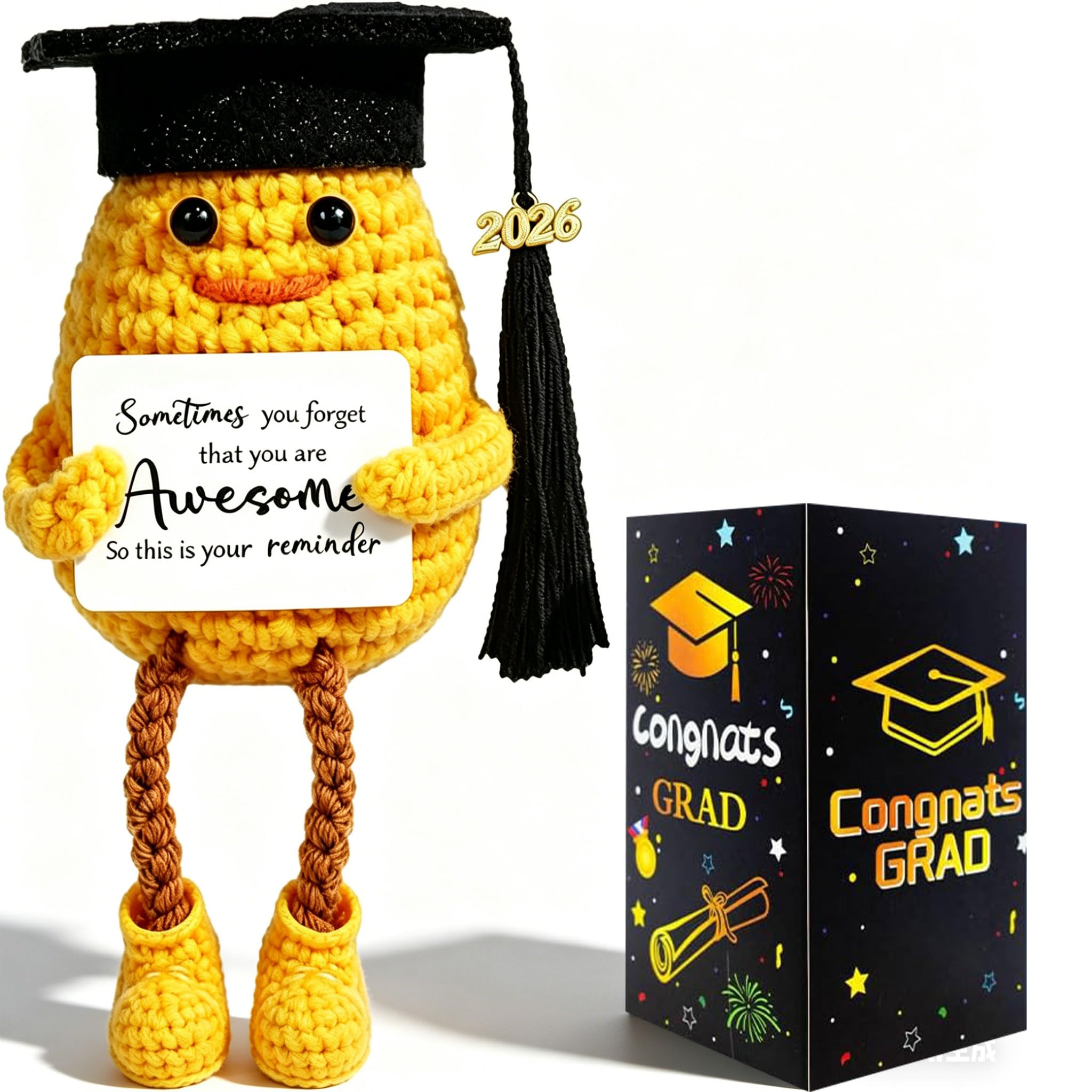 Peluche Canard Diplômé Faite Main – Soutien émotionnel – Cadeau Original Pour Remise De Diplôme 2026
