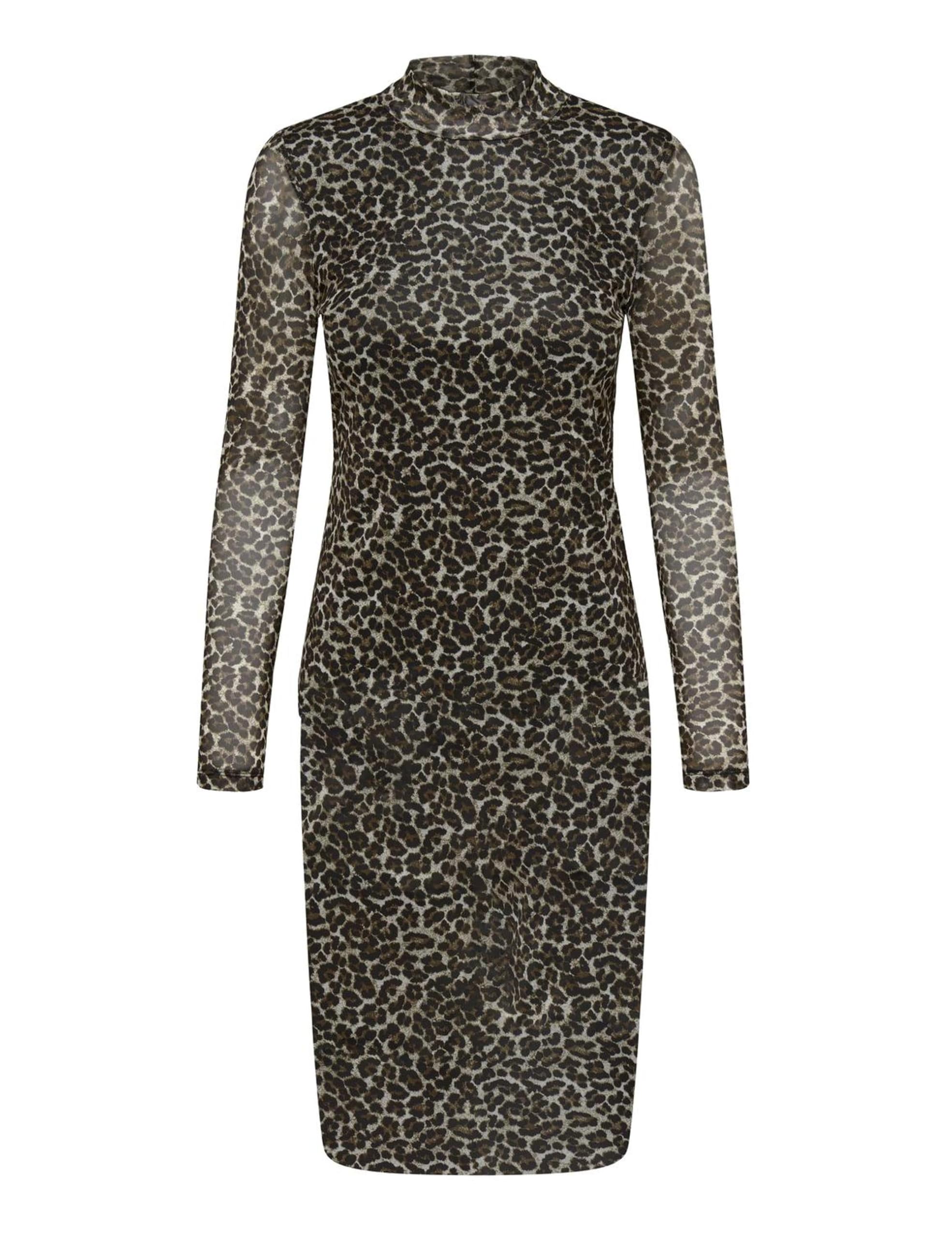 ONLY Damen Mini Kleid figurbetontes Partykleid mit Animalprint ONLErica Life Highneck