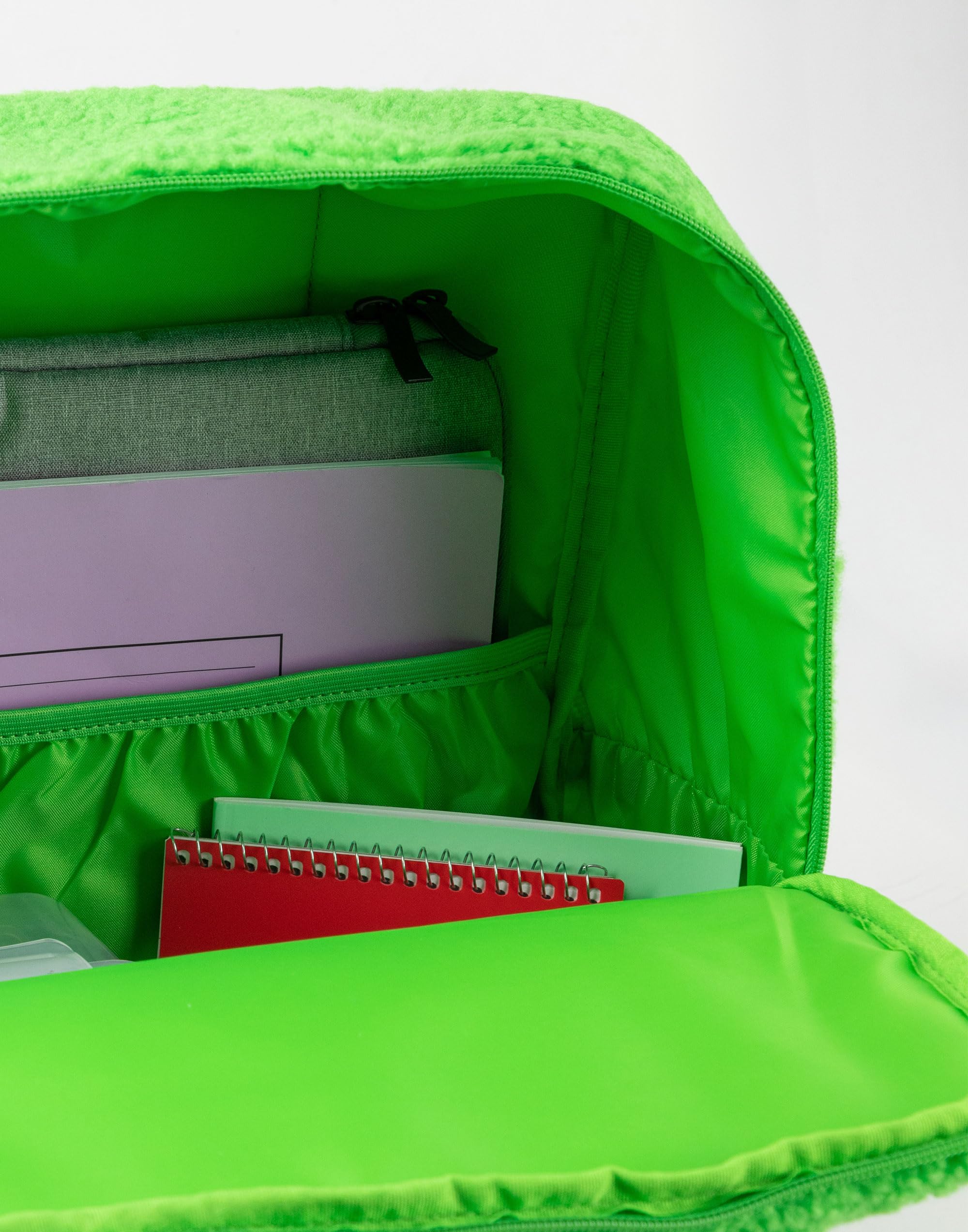 Minecraft Mochila Creeper unisex para niños, color verde | Material esponjoso con cierre de cremallera | Ideal para la vuelta al cole y para llevar libros | Merchandising