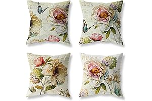 Floral Pillow Covers 18x18 Set of 4: Add Vintage Charm to Your Home