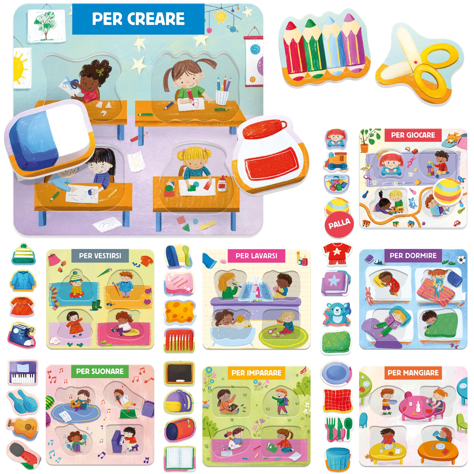 Headu - A Cosa Serve - Alla Scoperta degli Oggetti, Gioco Educativo Bambini 2-5 anni, Made in Italy
