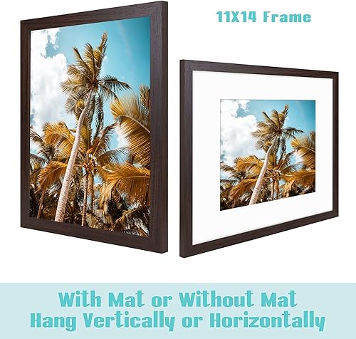 Vista 201 de Frametory, Portarretratos negro de 16 x 20 pulgadas, para fotos de 11 x 14 pulgadas con paspartú, molduras anchas (16 x 20 pulgadas, negro)