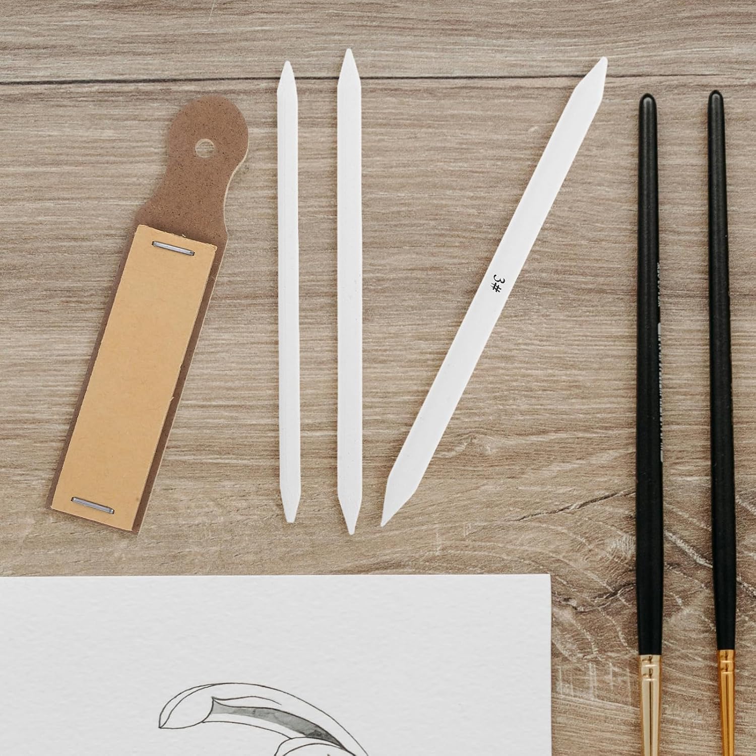 DOITOOL Art Blending Pencils Tools Drawing Stumps Sketch Drawing Tools Blending Stumps Pen Pencil Sandpaper Sketch Paper for Artists