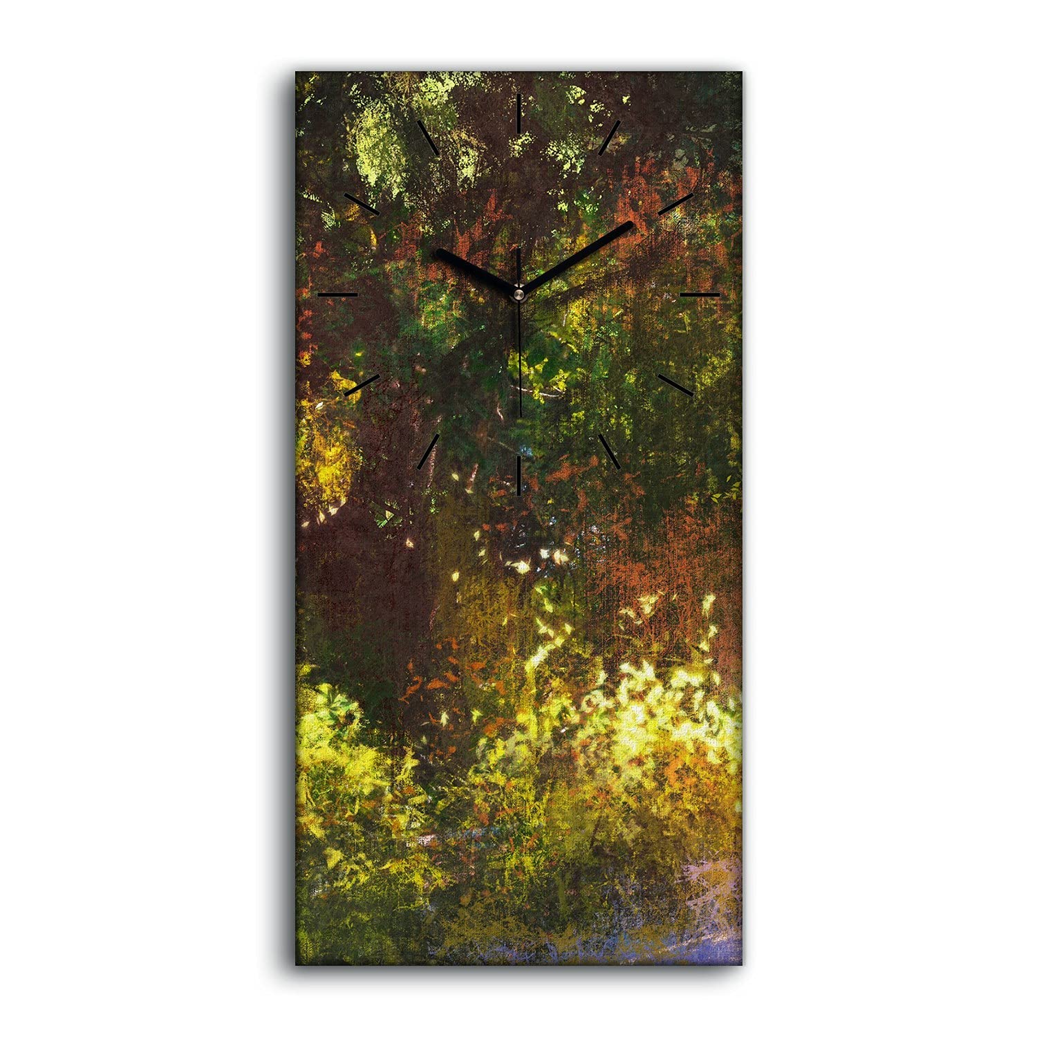 Horloge sur Toile d'Art Moderne 30x60cm avec Mains Noires Épurées Coloray