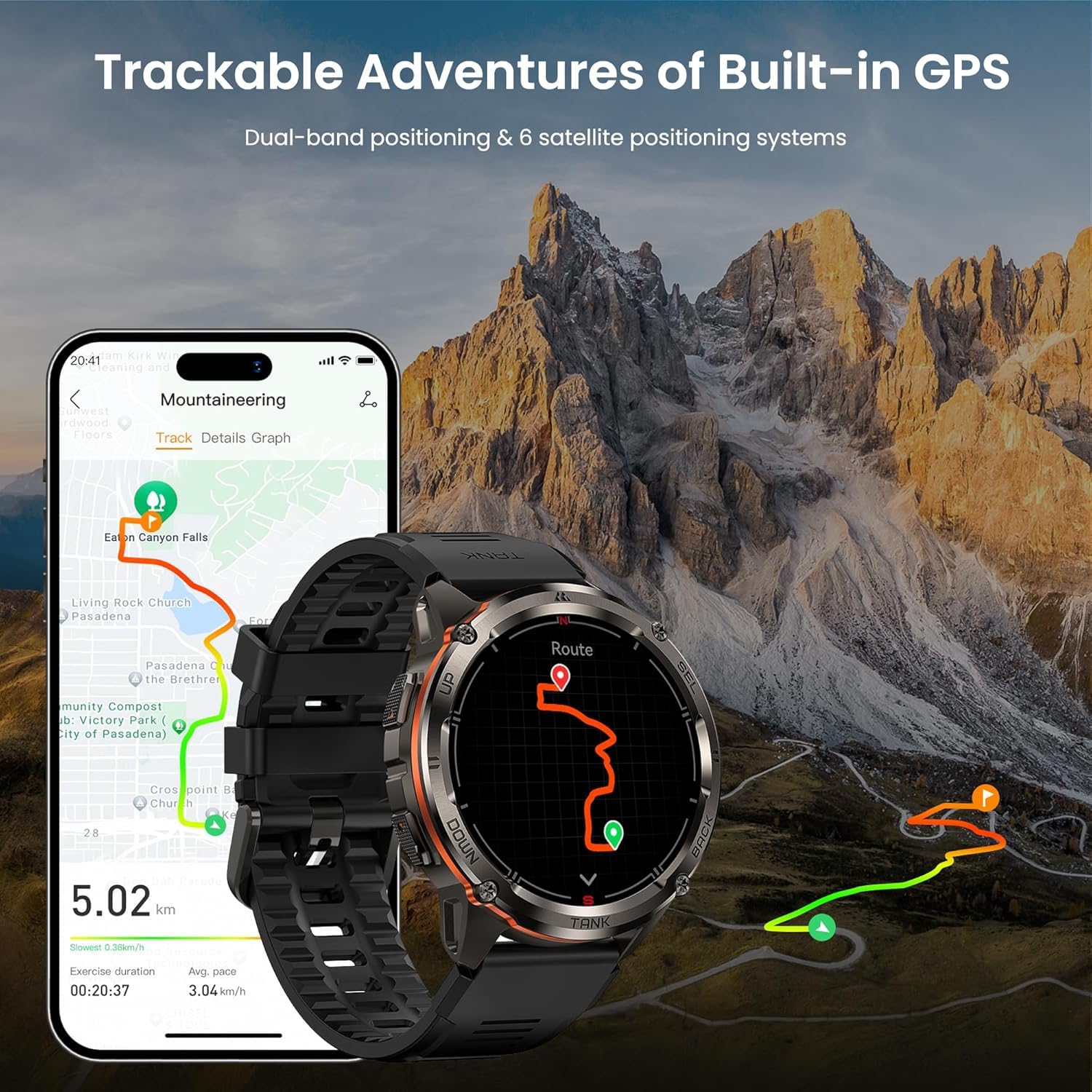 KOSPET Tank T3 Ultra 2 Montre Connectée Homme avec GPS et Appel Bluetooth (T3U2)