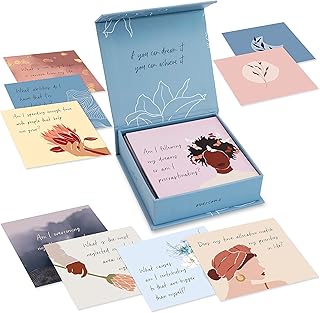 RYVE 52 Empowering Question Cards for Mindfulness, Meditation and Therapy - Self Care Cards, Self Reflection Cards for Women, Meditation Cards for Women, Mindfulness Cards, Self Care Gifts for Women