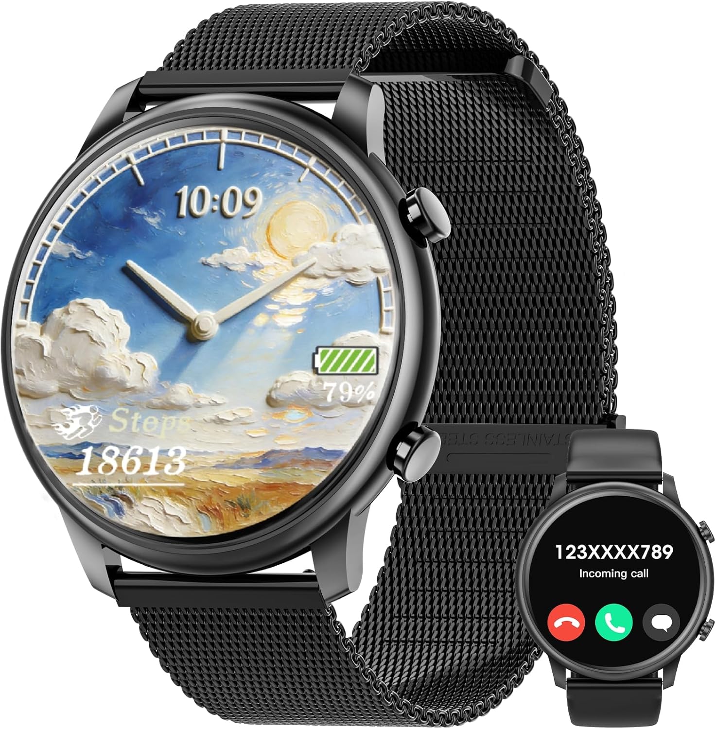 Hwagol Smart Watches for Women Android Phones iPhone Compatible(Bluetooth Call),1.39'' Round Fitness Tracker Heart Rate/SpO2/Sleep Monitor,100+Sport Modes Pedometer